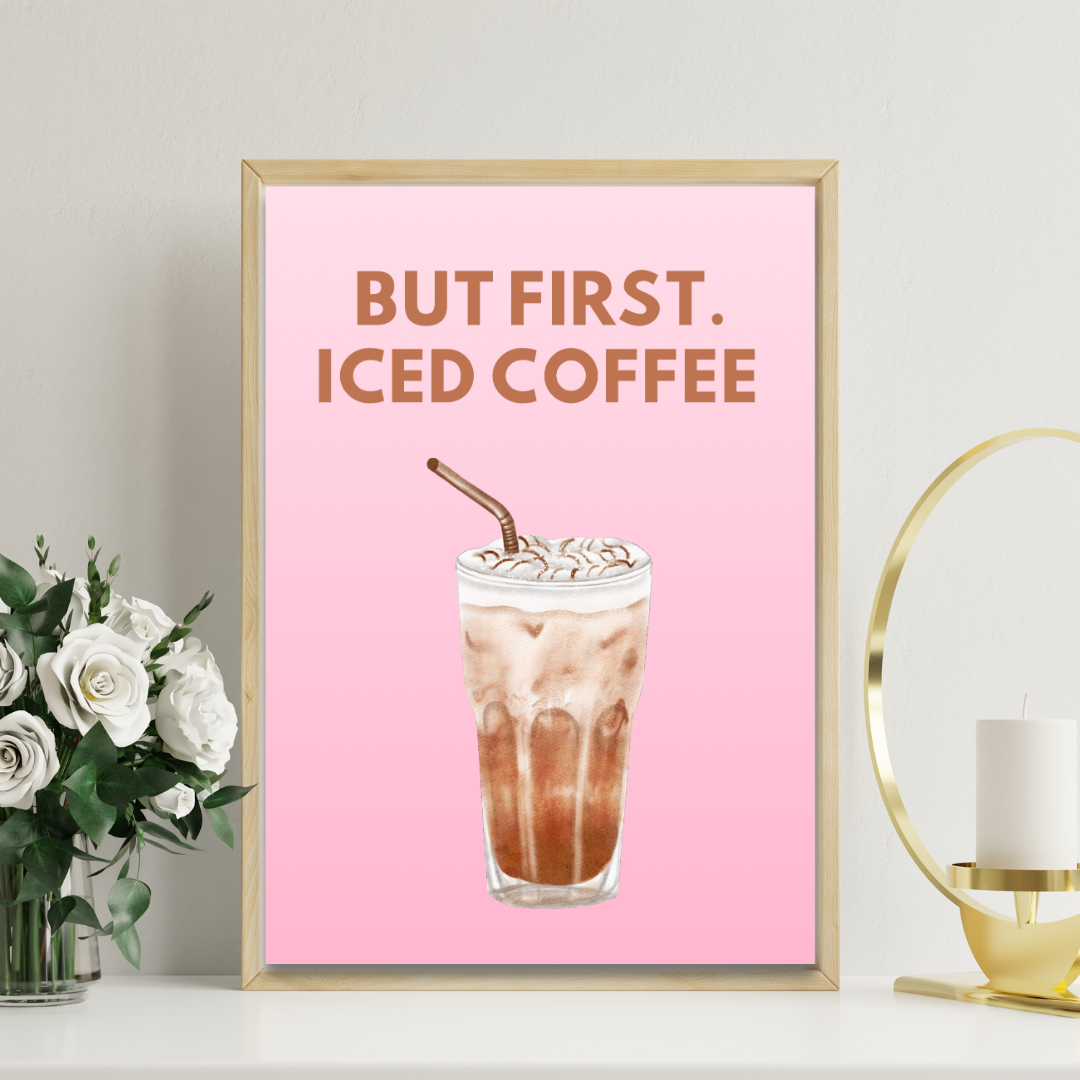 Iced Coffee Kitchen Fun Digital Download Print