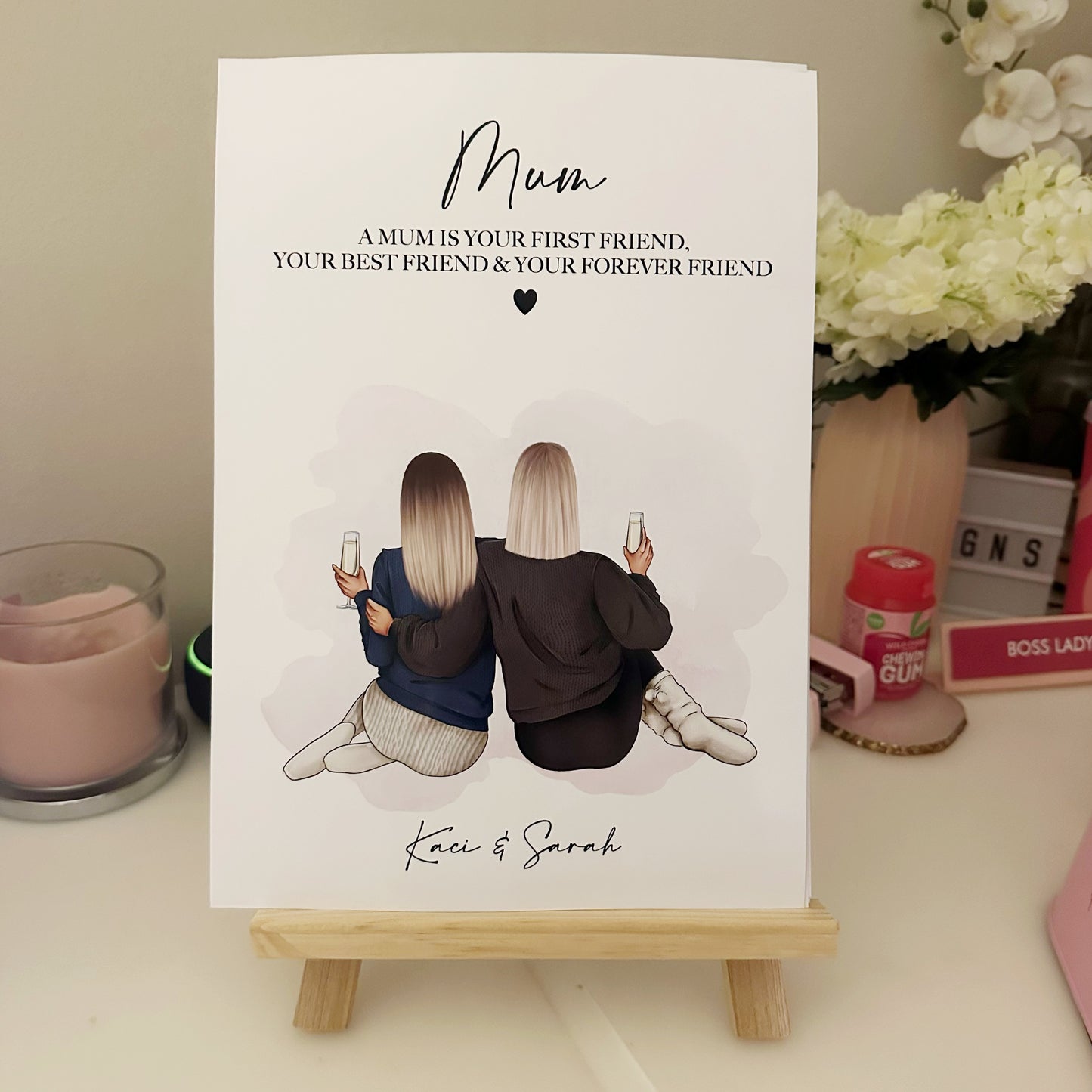 Mum And Daughter Print | Mothers Day