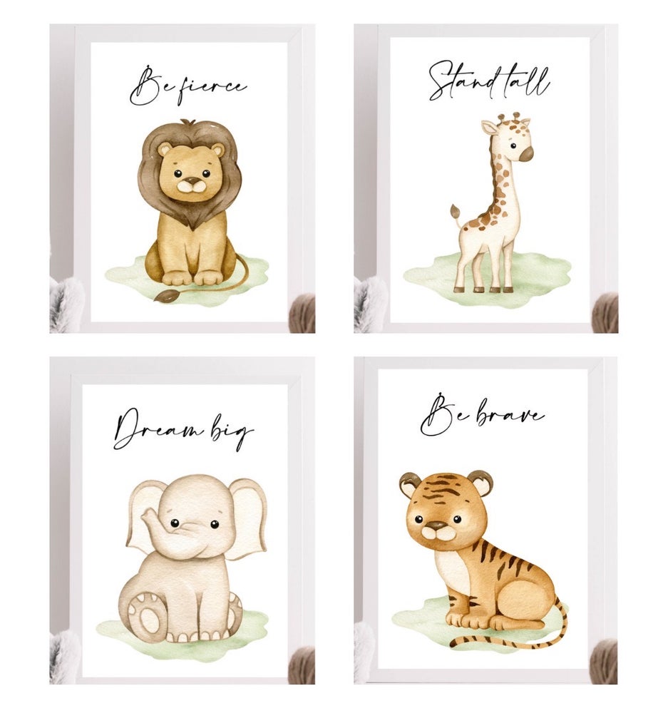 Childrens Nursery | Positive | Safari Animal Quote Prints