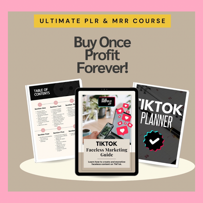 Make Money On TikTok | TikTok Faceless Marketing Guide & TikTok Planner- RESELL AS YOUR OWN!