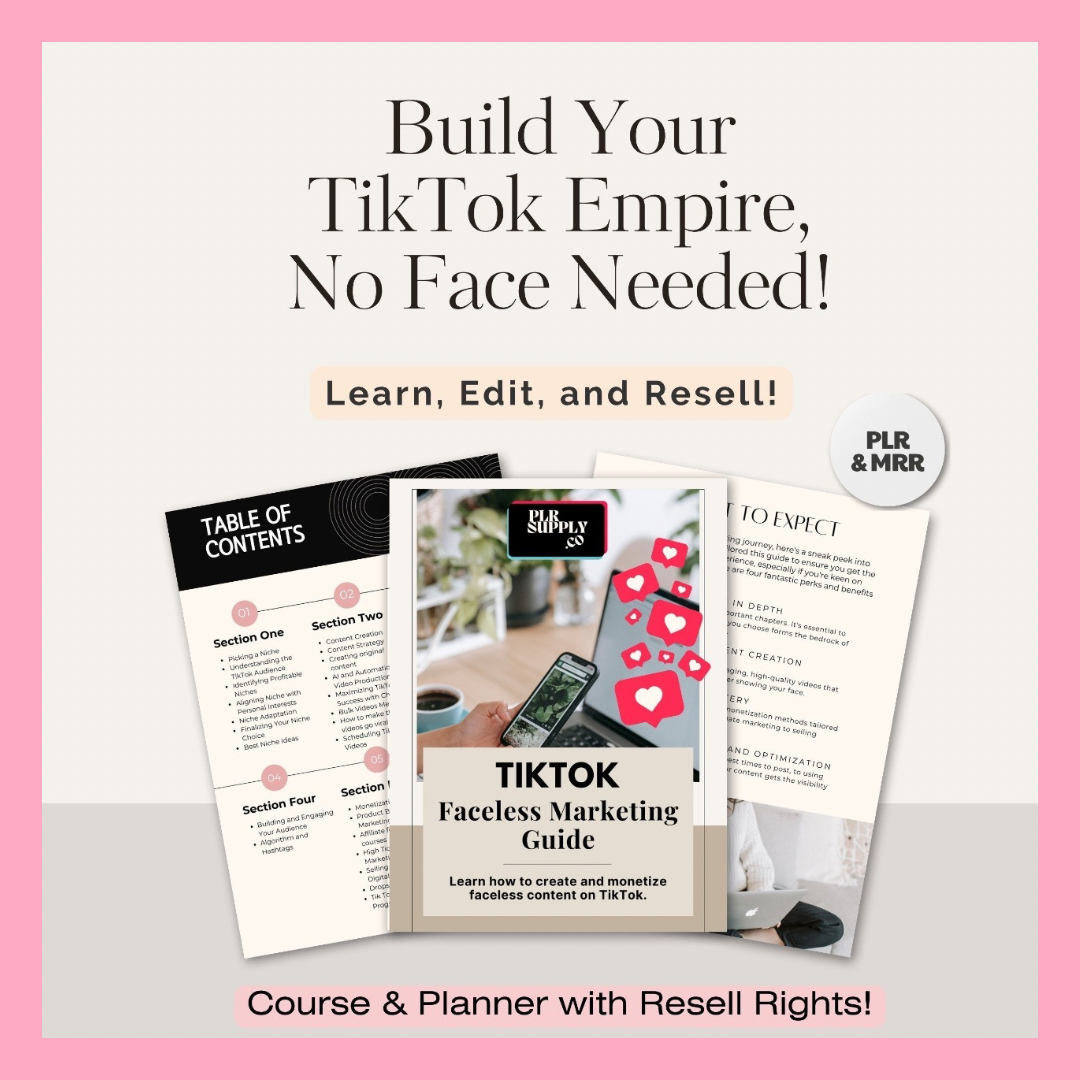 Make Money On TikTok | TikTok Faceless Marketing Guide & TikTok Planner- RESELL AS YOUR OWN!
