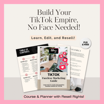 Make Money On TikTok | TikTok Faceless Marketing Guide & TikTok Planner- RESELL AS YOUR OWN!