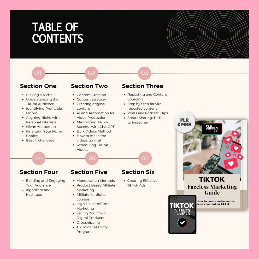 Make Money On TikTok | TikTok Faceless Marketing Guide & TikTok Planner- RESELL AS YOUR OWN!