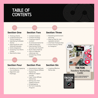 Make Money On TikTok | TikTok Faceless Marketing Guide & TikTok Planner- RESELL AS YOUR OWN!