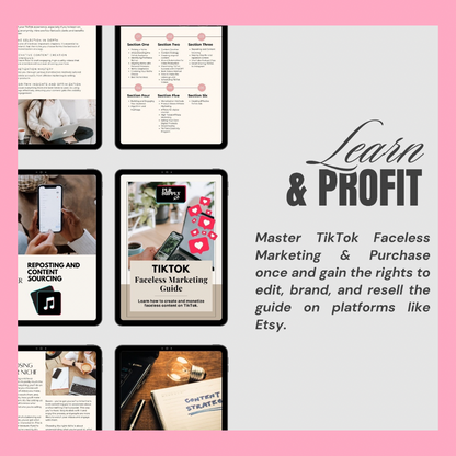 Make Money On TikTok | TikTok Faceless Marketing Guide & TikTok Planner- RESELL AS YOUR OWN!