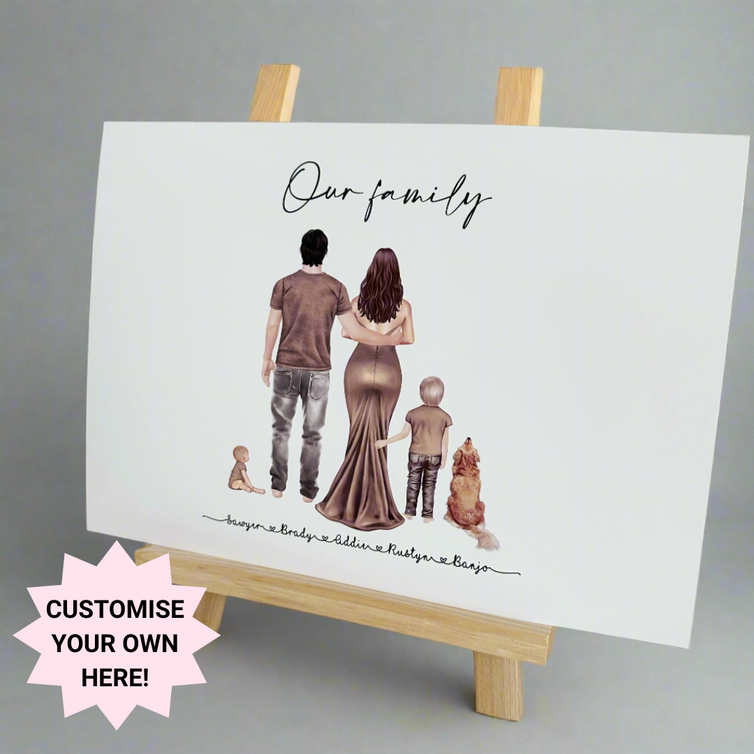 Make Your Own Personalised Family |Friend | Pet Print
