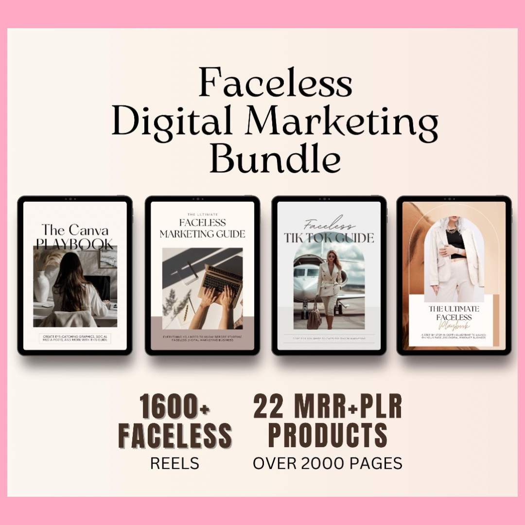 Faceless Digital Marketing Bundle- Resell All Products As Your Own