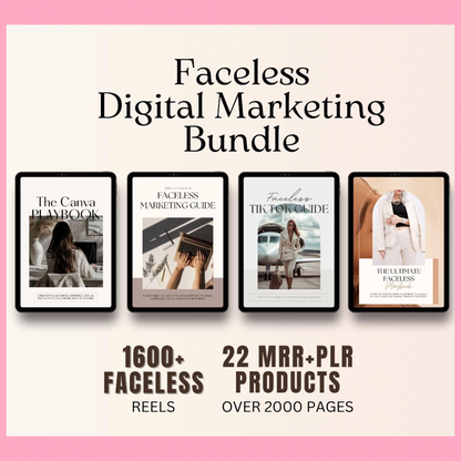 Faceless Digital Marketing Bundle- Resell All Products As Your Own