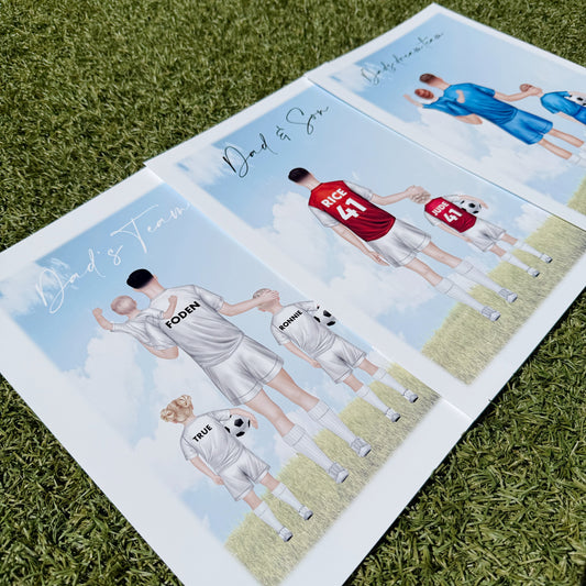Personalised Football Dad & Children Print – The Perfect Gift for the Ultimate Football Fan