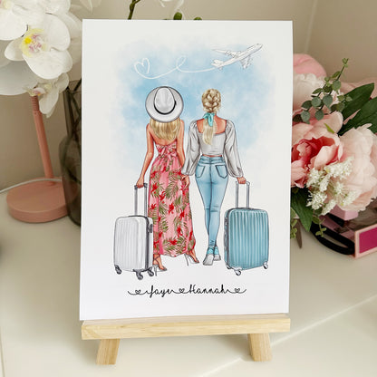 Personalised Travel Friends Couple Suitcase Print