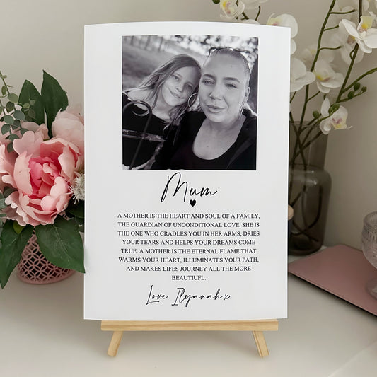 Personalised Mum Photo Upload Poem Print