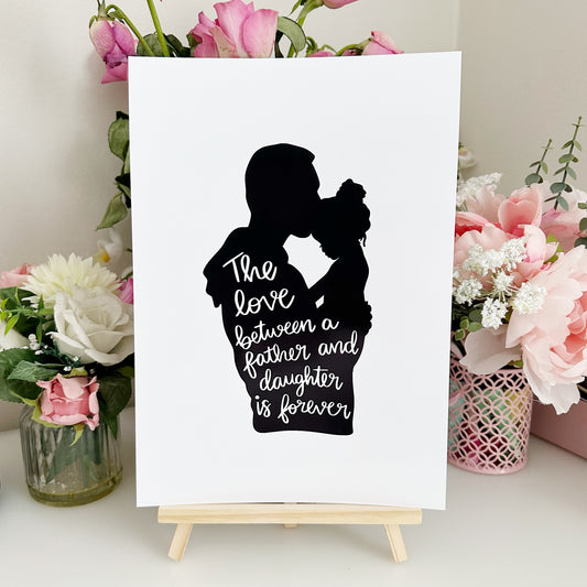 Father and Daughter Silhouette Print