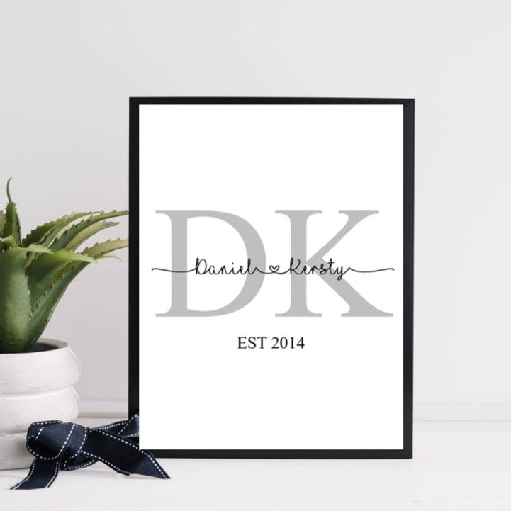 Personalised Couple Initials Print