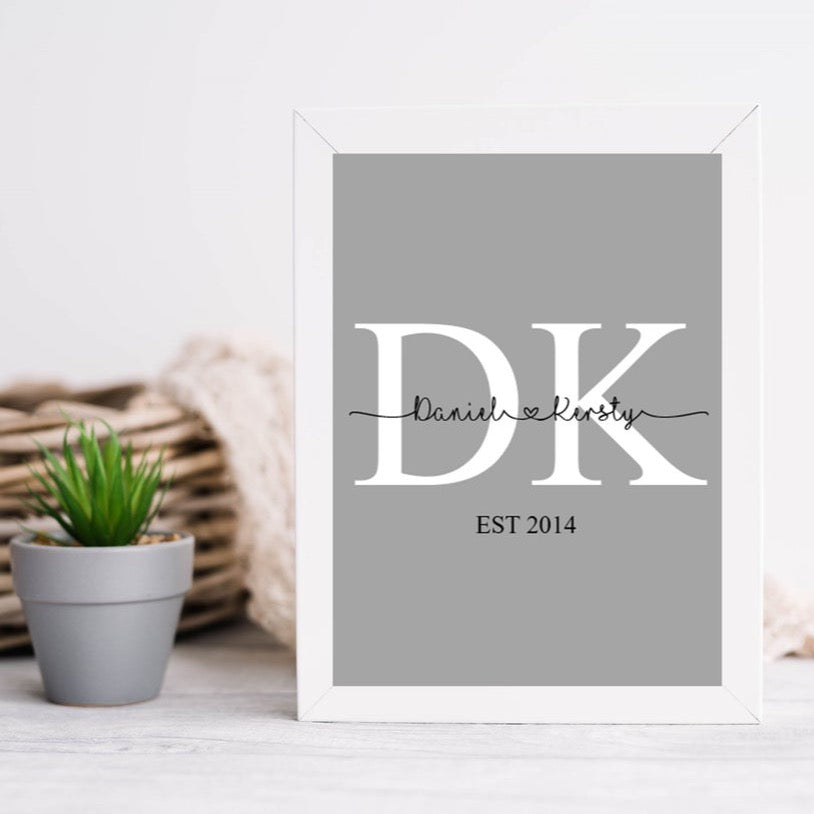 Personalised Couple Initials Print