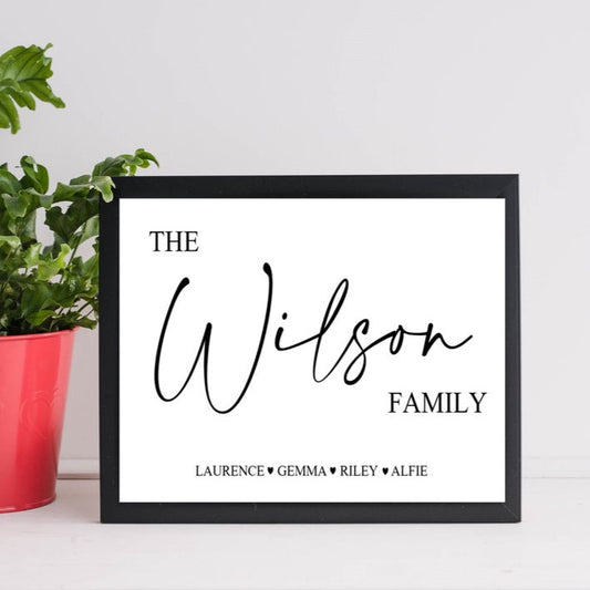 Personalised Family Name Print