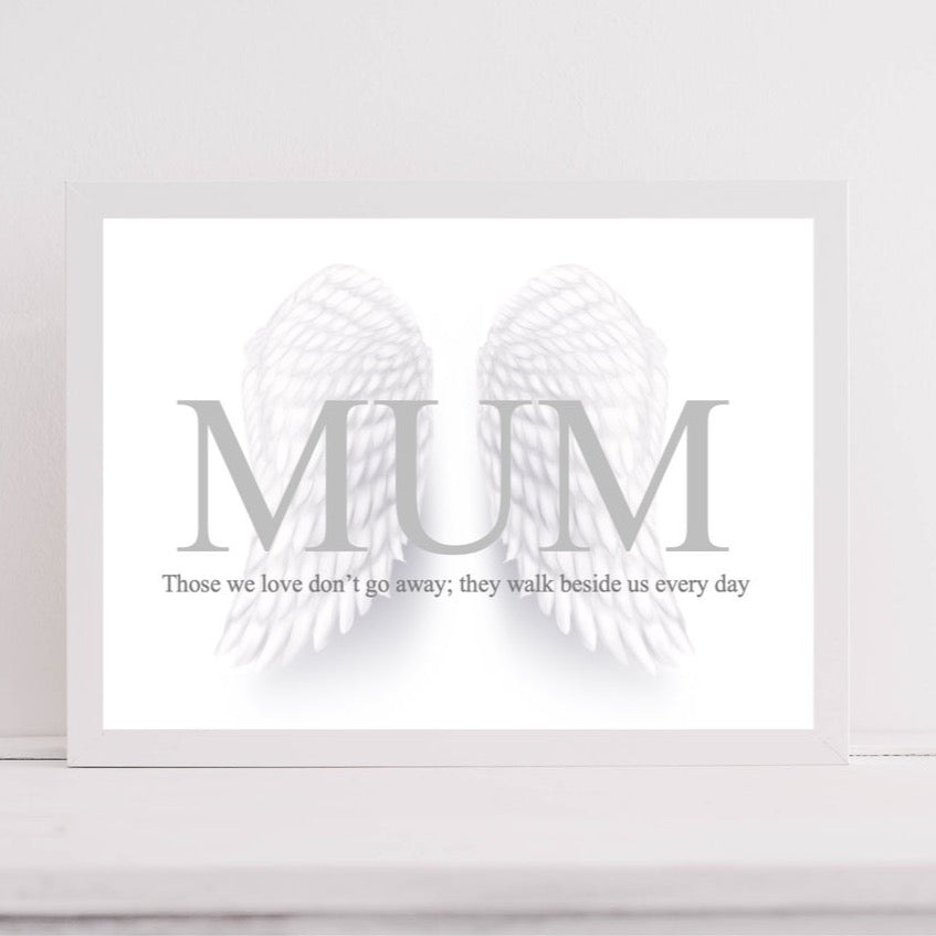 Personalised Mum|Loss|Wings|Memorial Print