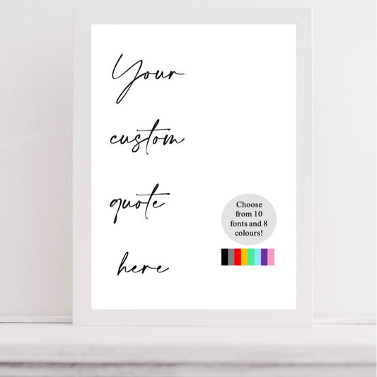 Personalised Text Quote Print