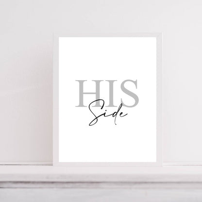 HIS and HER Side | Bedroom Quote prints