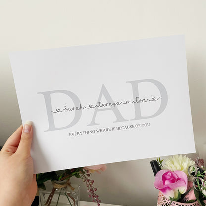 PAY WHAT YOU CAN AFFORD! Personalised Dad | Fathers day | Name Print