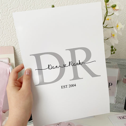 Personalised Couple Initials Print