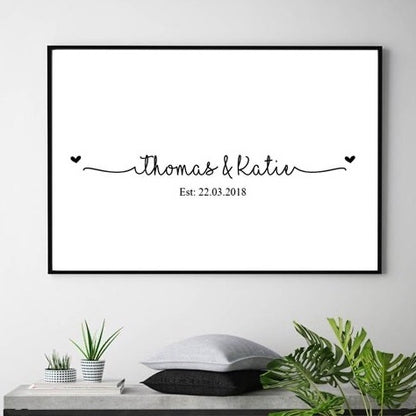 Personalised Couple | Wedding Name Print