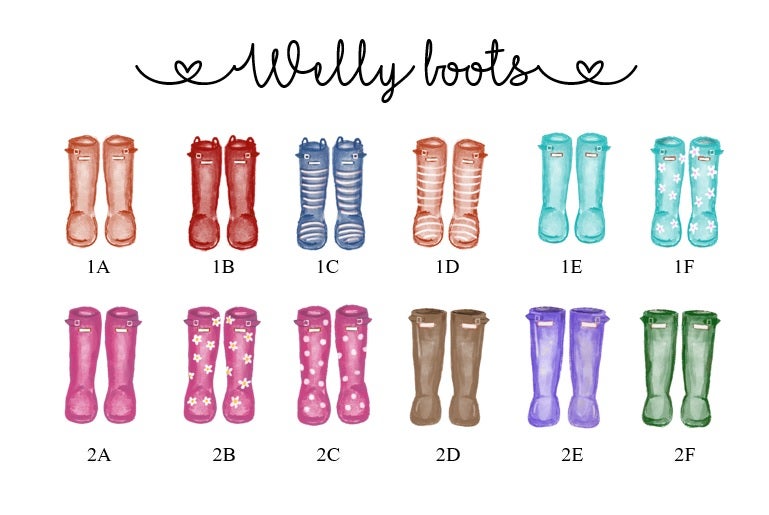 Personalised Welly Boot|Family|Gift Print