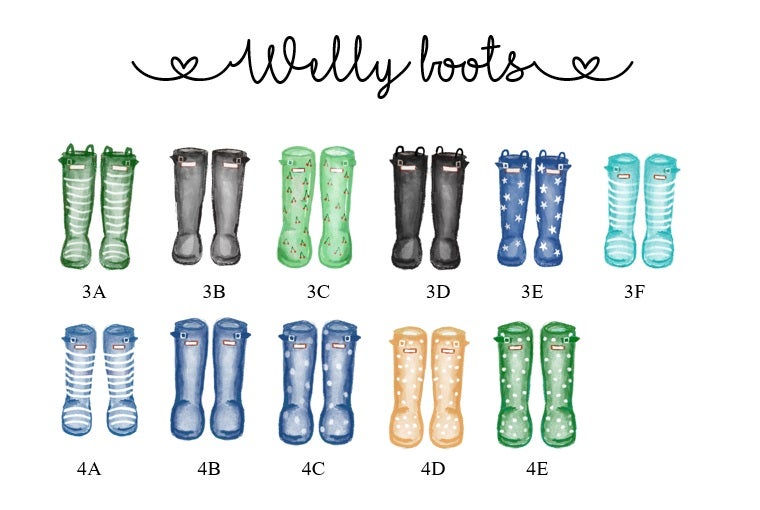 Personalised Welly Boot|Family|Gift Print