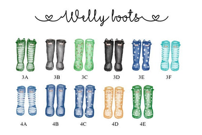 Personalised Welly Boot|Family|Gift Print