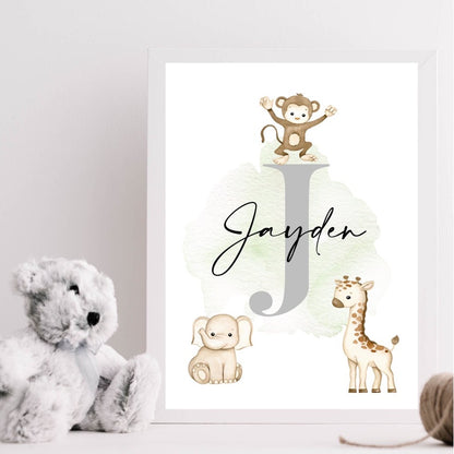 Children's Bedroom Name Safari Print