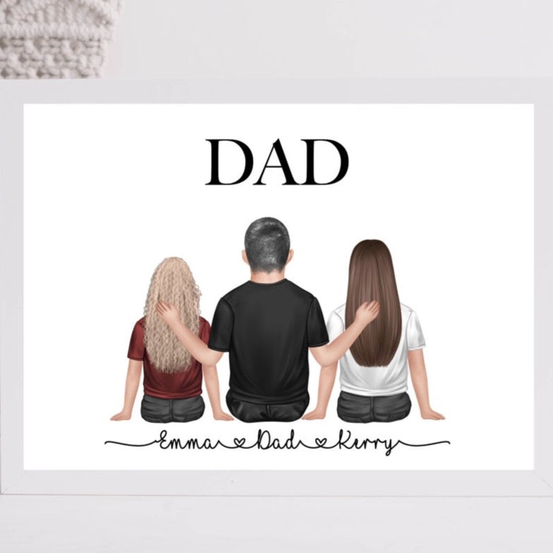 Personalised Dad and Children | Fathers Day Gift Print