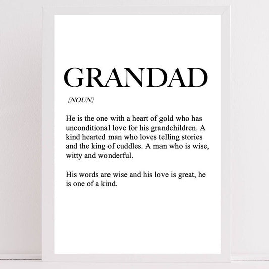 Grandad | Fathers Day Definition Print