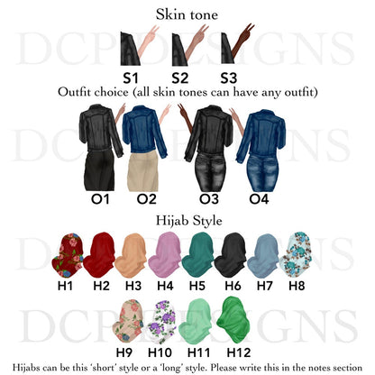 Personalised Hijab|Sister|Bestfriend Print