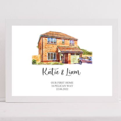 Personalised Watercolour House Print