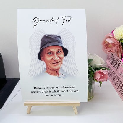 Personalised Heaven Photo Upload Memorial Print