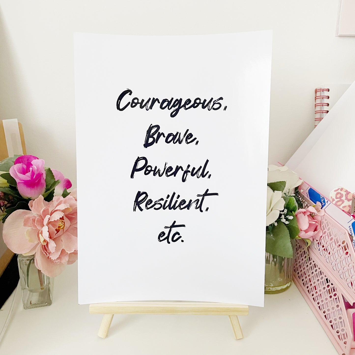 Courageous Etc Positive Quote Print