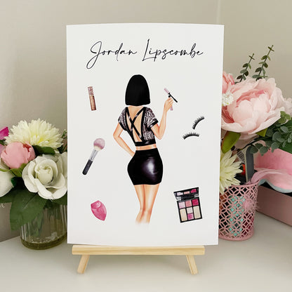 NEW Personalised Make Up Girl Print