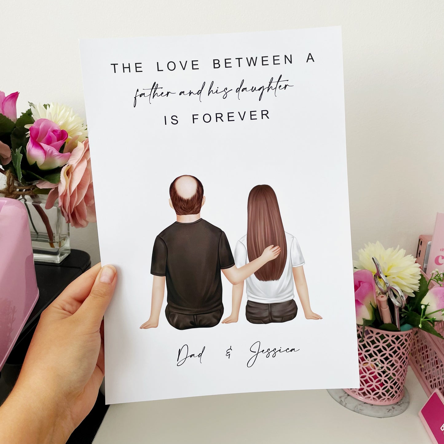 Personalised Father and Daughter Print