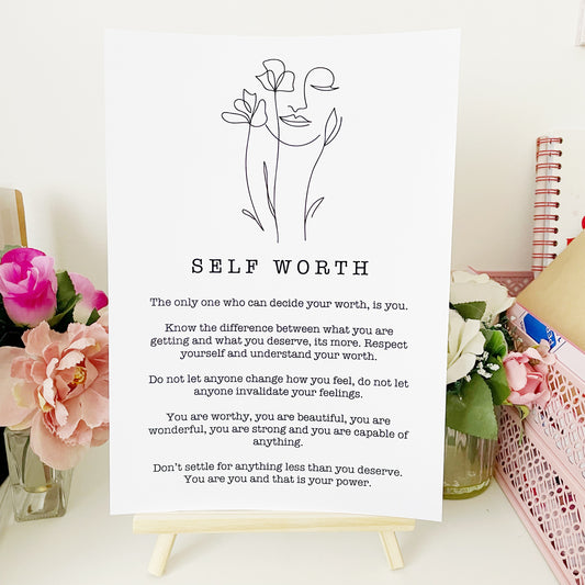 Self Worth Quote Print