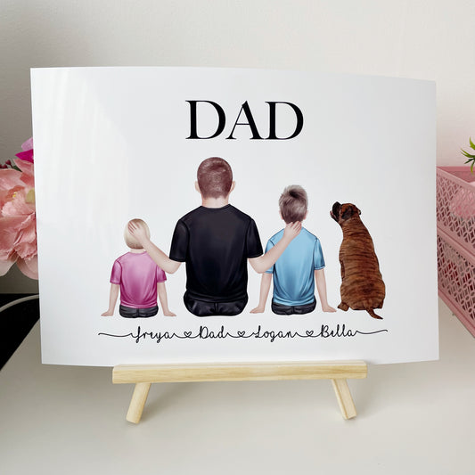 Personalised Dad and Children | Fathers Day Gift Print