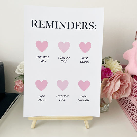 Reminders Heart Print