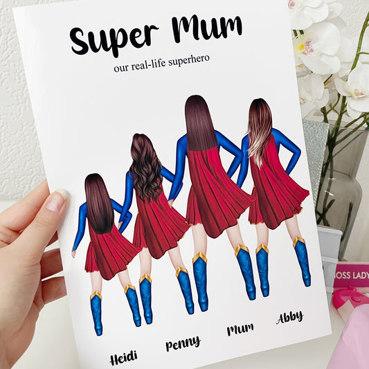 Personalised|Superhero|Mum|Children Print