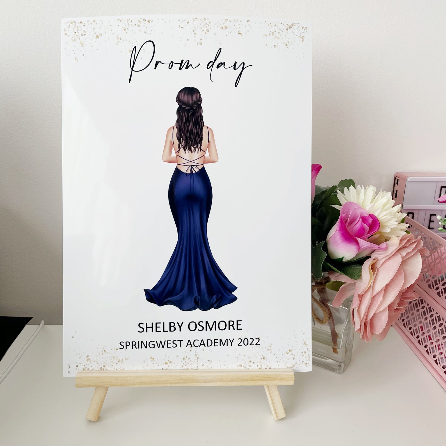 Personalised Prom Girl Print