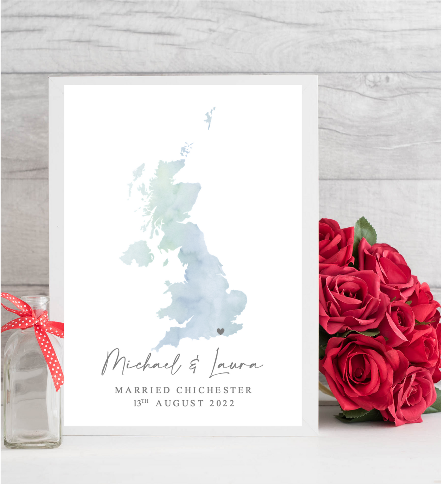 Personalised Wedding | Engagement Location Map Print