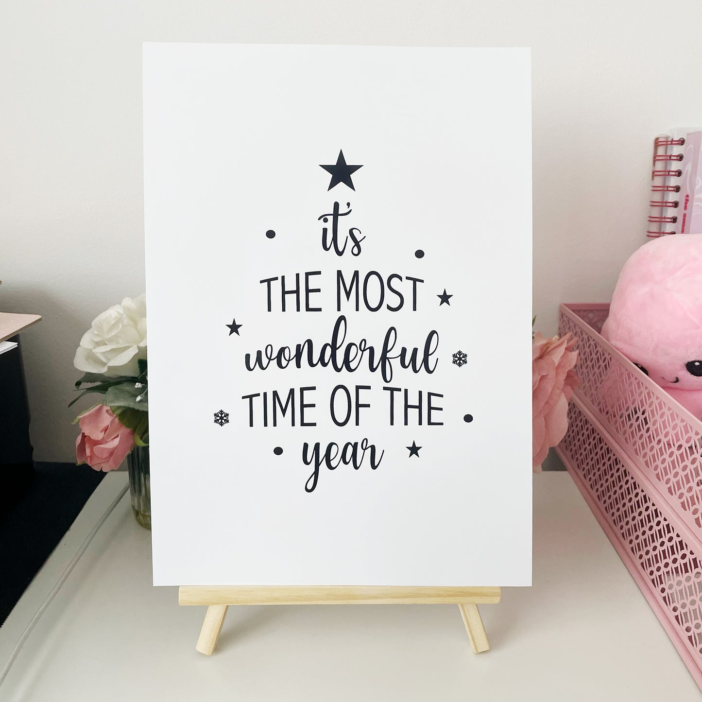 The Most Wonderful Time Christmas Quote Print