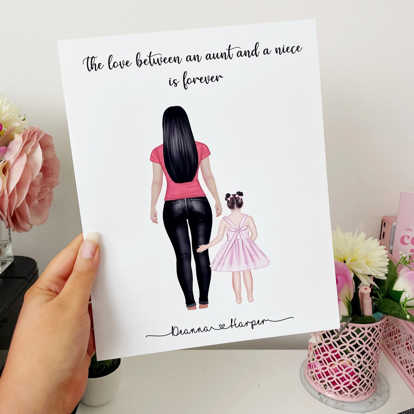 Personalised Aunty and Niece | Nephew Print