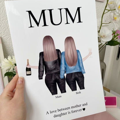 Personalised Mum and Daughter Print