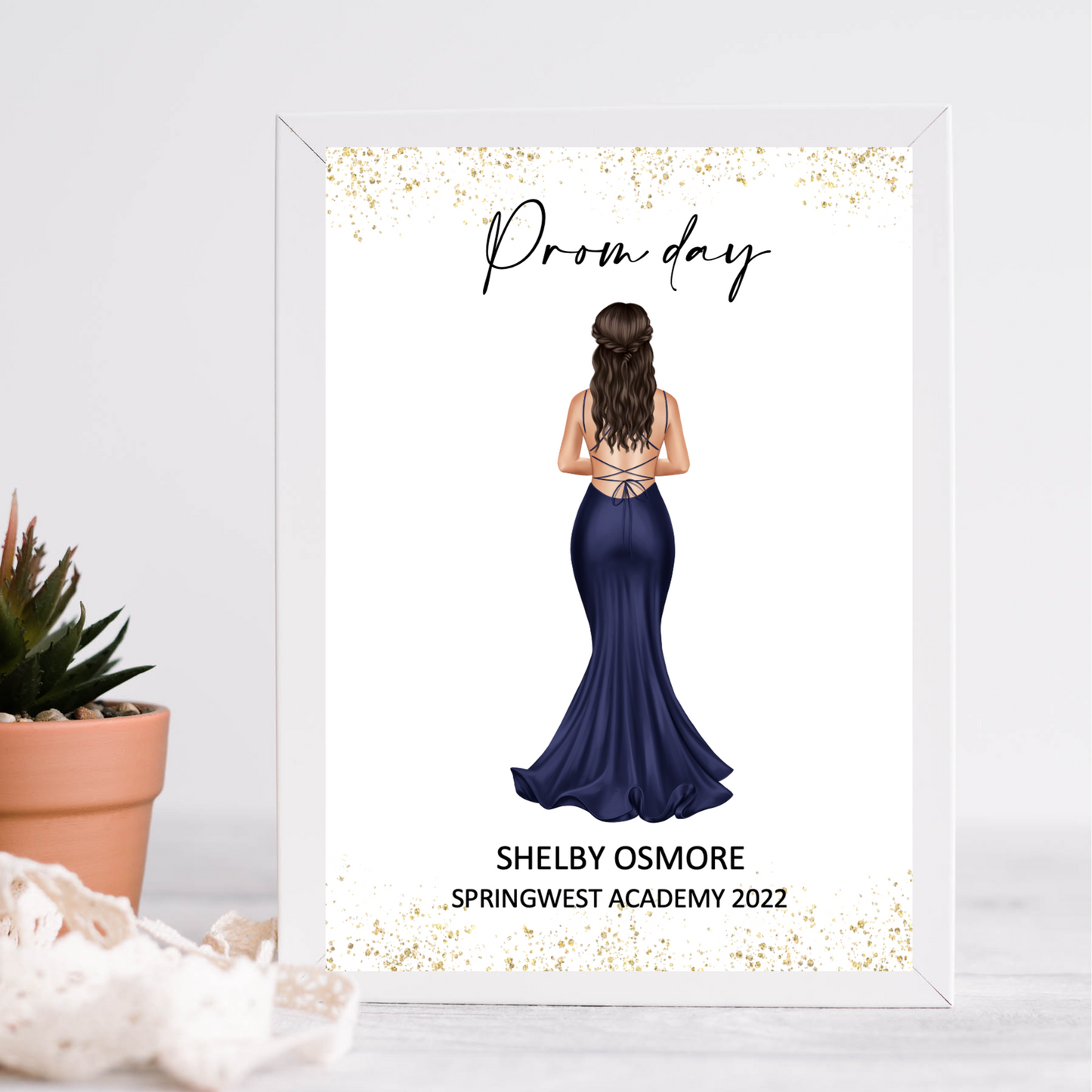 Personalised Prom Girl Print