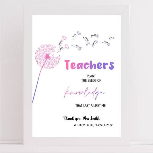 Thank You Teacher Gift Print