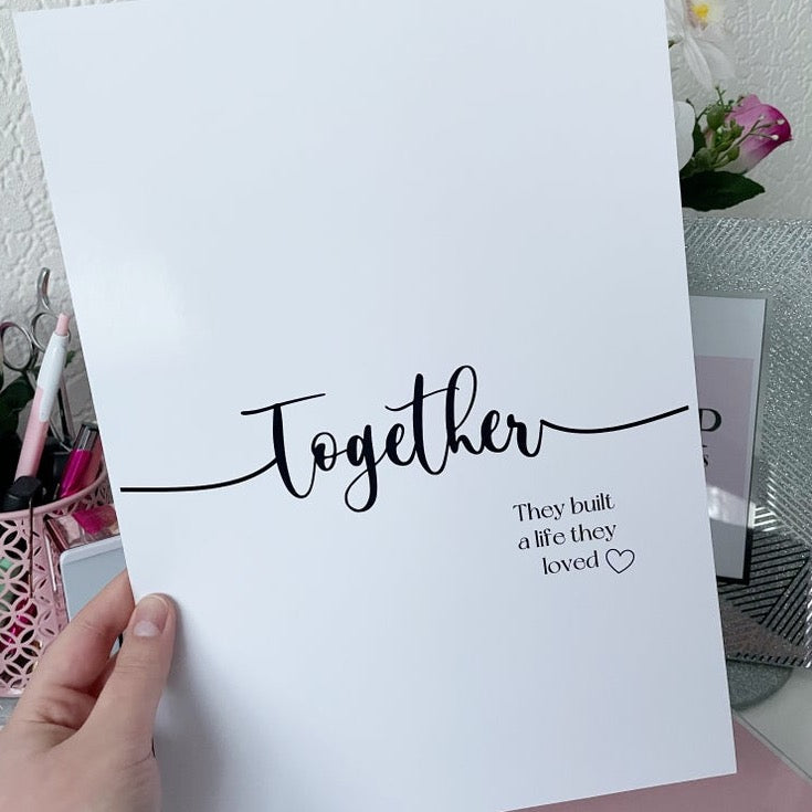 ‘Together’ | Couple | Valentines Quote Print