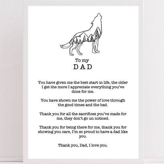 To My Dad | Fathers Day Print